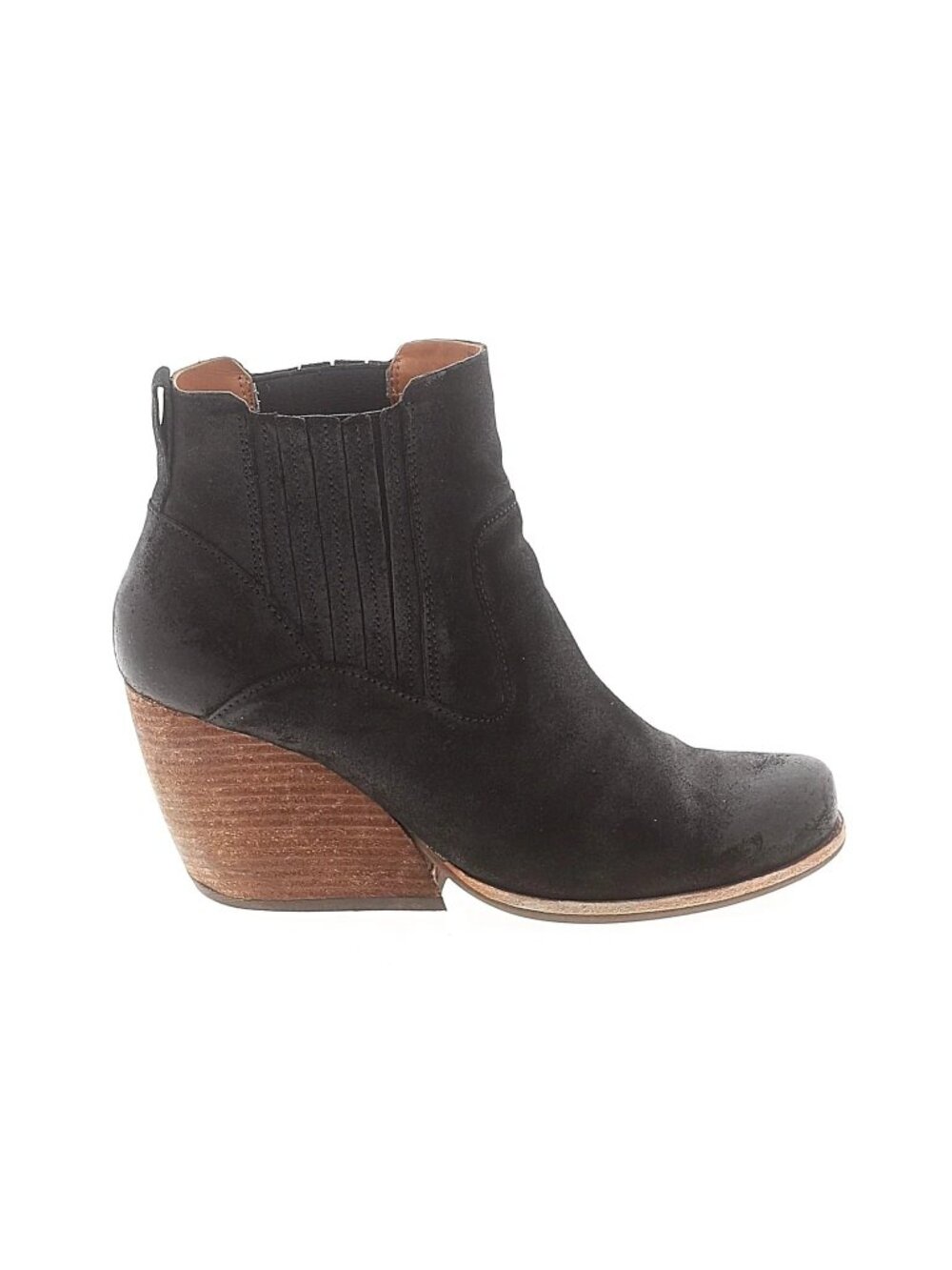 Kork-Ease Burnished Black Suede Ankle Boots – Women’s 6.5, 2.75” Heel